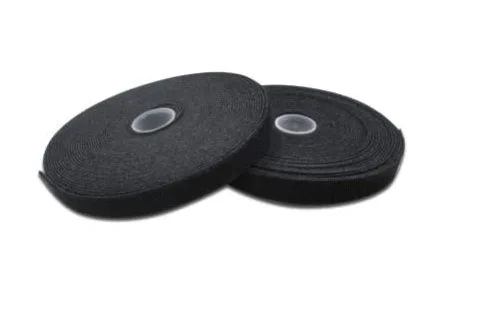 DIGITUS Cinta de gancho y bucle en rollo, organización de cables de cobre o fibra óptica, recortable, anchura 15 mm, longitud 10 m, negro