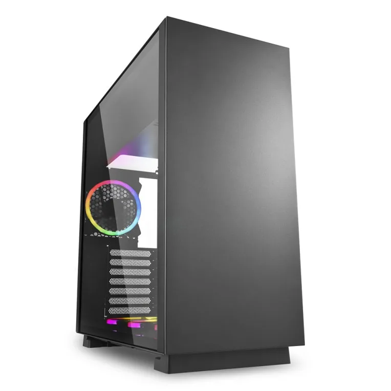 Sharkoon Pure Steel RGB - Caja de Ordenador, PC Gaming, Semitorre ATX, Negro