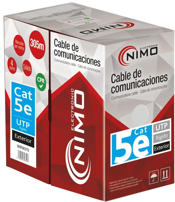 Cable UTP Cat5e Exterior CCA NEGRO (305m)