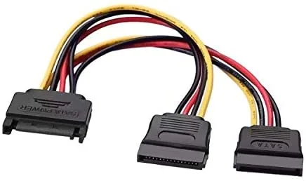 AISENS A131-0353 cable de SATA 0,2 m SATA de 15 pines 2 x SATA de 15 pines Negro, Rojo, Amarillo