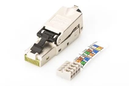 Digitus DN-93631 - Conector de Red Cat 6A - 1 pieza - 360° Blindado - Conector de Campo RJ45 Cat6A - Instalación sin herramientas - 500 MHz - 10GBase-T - 10 Gbit/s - AWG 27/7 a AWG 22/1