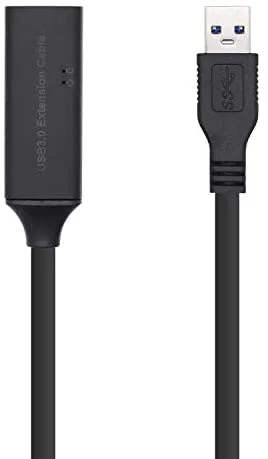 AISENS Cable USB 3.0 Prolongador con amplificador y alim., Tipo A/M-A/H, Negro, 10m