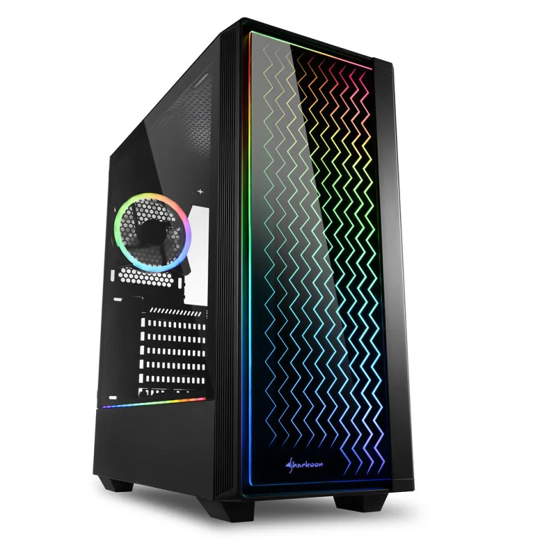 Sharkoon RGB Lit 200 Cristal Templado USB 3.1 Negra