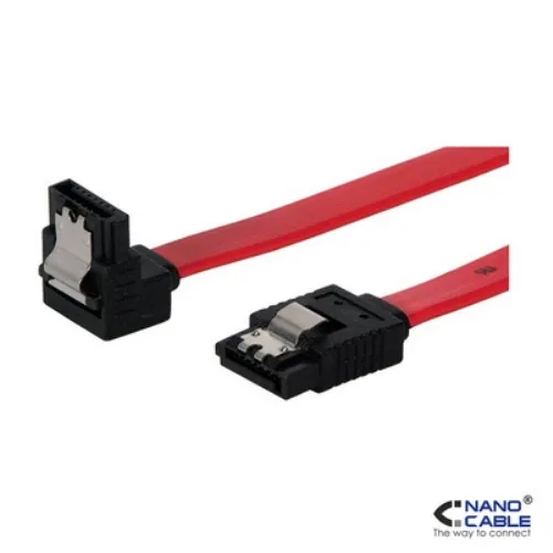 Nanocable CABLE SATA DATOS ACODADO CON ANCLAJES 0.5 M