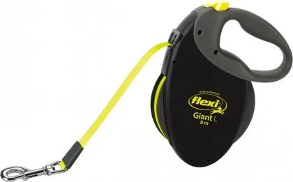 flexi® Giant L Cinta 8 m negro/amarillo neón, correa extensible para perros hasta máx. 50 kg