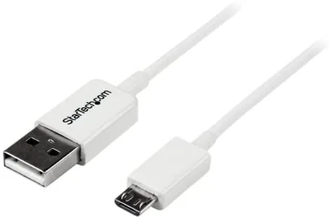 StarTech.com Cable Adaptador 2m USB A Macho a Micro USB B Macho para Teléfono Móvil Smartphone - Blanco