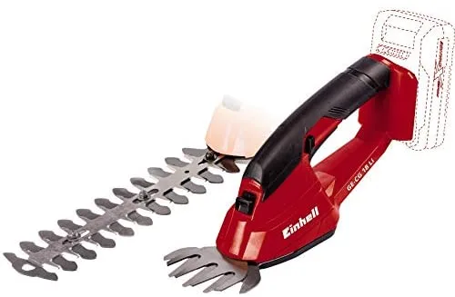 Einhell Tijera de césped y arbustos a batería GC-CG 18 Li-Solo Power X-Change, 18 V, ancho de corte cuchilla cortacésped 100 mm, ancho de corte cuchilla para arbustos 200 mm (sin batería ni cargador)