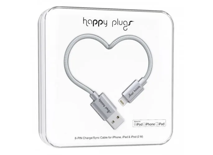 Happy Plugs 9931 cable de conector Lightning 2 m Gris