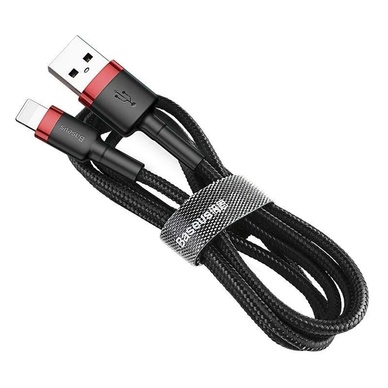Baseus Cafule - Cable USB Lightning (1,5 A, 2 m), color negro y rojo