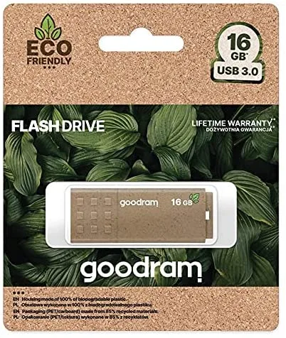 GoodRam - Unidad Flash USB de 16 GB Ume3 Eco - Caja y Embalaje de Material 100% Reciclado