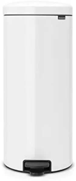 Brabantia NewIcon - Cubo de basura de pedal de 30 litros, color blanco