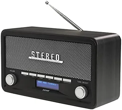 Radio Digital Denver DAB-18DARKGREY - Radio Analógica y Digital, Dab,FM. Bluetooth. Altavoces 4 W. Pantalla LCD, Madera Oscura
