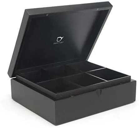 Bredemeijer - Caja de té 6 compartimentos cerrados - Bambú - Negro
