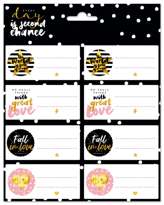 Grupo Erik Editores ELE0244 - Pack de 16 etiquetas con diseño Glitter Stars, 15.8 x 20 cm