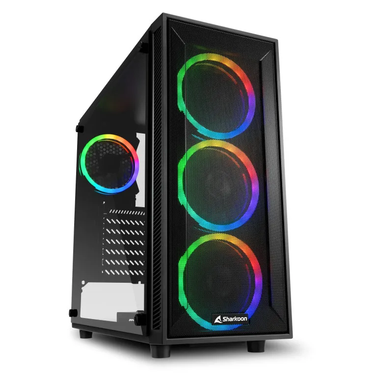 Sharkoon TG4M RGB - Caja de Ordenador, PC Gaming, Semitorre ATX, Negro