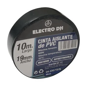 Cinta Aislante PVC 10mx19mm. NEGRA