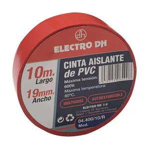 Cinta Aislante PVC 10mx19mm. ROJO 04.400/10/R