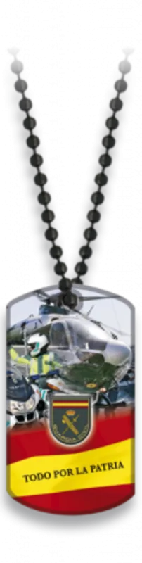 Placa Con Cadena De Bolas de la Guardia Civil, Todo por la Patria, impresión 3D, dimensiones 2,8 x 5 cm