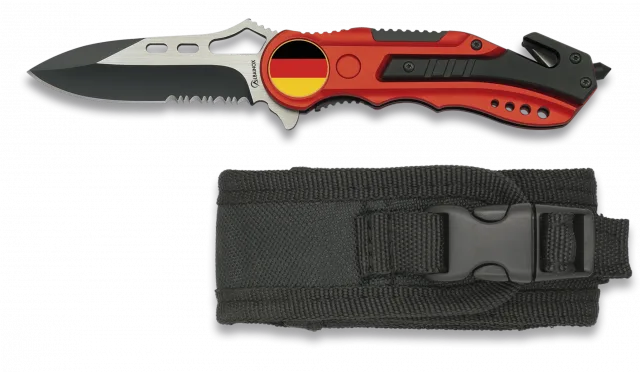 Navaja Albainox Roja. Sierra. Funda. 6.5