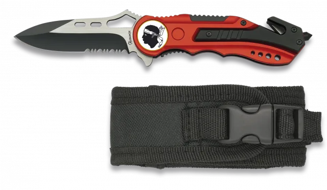 Navaja Albainox Roja Con Sierra. H: 6.5