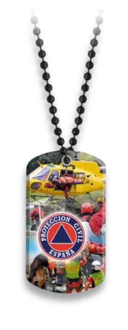 Placa Con Cadena De Bolas Protección Civ