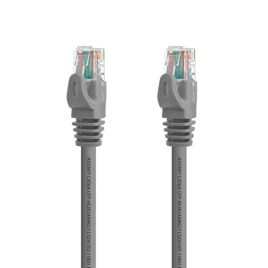 AISENS - A145-0329 Cable de Red latiguillo RJ45 LSZH Cat.6a 500 MHz utp awg24, Gris, 5.0m