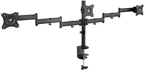 Tooq soporte de mesa con brazos articulados para 3 monitores de 13"-27" - giratorio e inclinable - gestion de cables - peso max 8kg x brazo - vesa 100x100mm