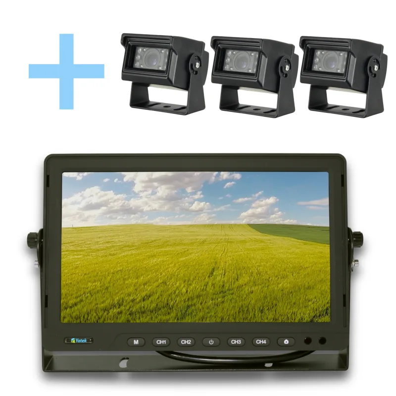 Set de cámara marcha atrás con monitor AHD de 10,1" + 3 cámaras 1080P Yatek para aparcamiento
