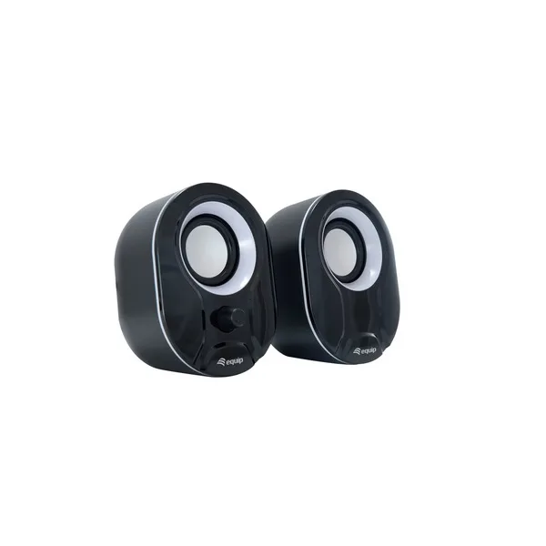 ALTAVOCES 2.0 EQUIP LIFE MINI 6W RMS COLOR NEGRO Y BLANCO JACK 3.5- CONTROL DE VOLUMEN ALIMETANCION USB