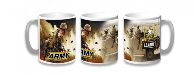 Taza Cerámica Barbaric Army, impresión 360º, diámetro de 8 cm, altura 9,6 cm, presentación en caja