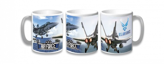 Taza Cerámica Barbaric Air Force, 8 cm de diámetro, tamaño de 9,6 cm, presentación en caja