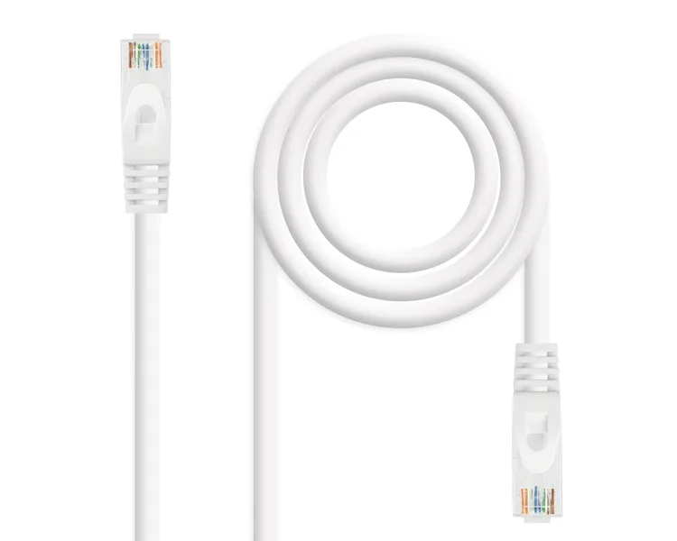 Nanocable Cable de red latiguillo RJ45 LSZH Cat.6A UTP AWG24, Blanco, 0.5m