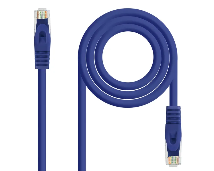 Nanocable Cable de red latiguillo RJ45 LSZH Cat.6A UTP AWG24, Azul, 1.0m