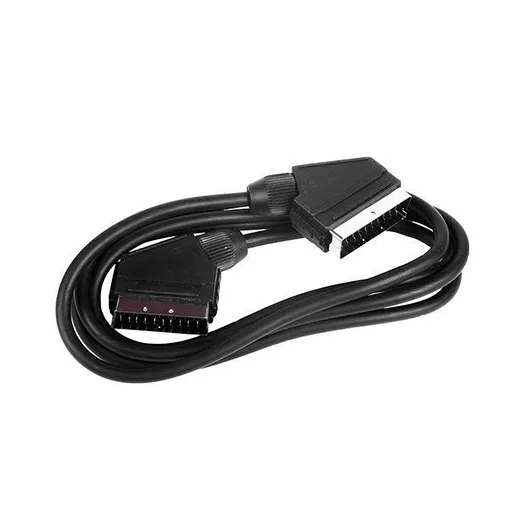 Goobay 11702 - Cable de conexión euroconector, niquelado, negro, 1,5 m, longitud de cable, 7 mm de diámetro