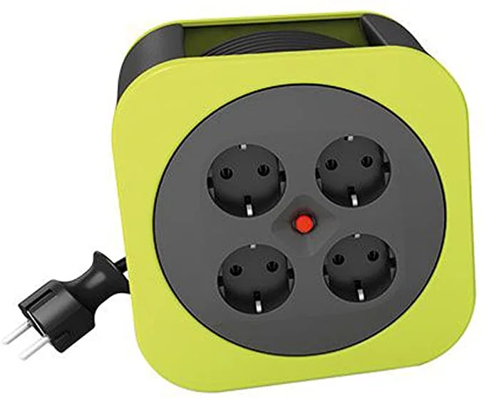 REV 0010012400 base múltiple 10 m 4 salidas AC Interior Negro, Verde