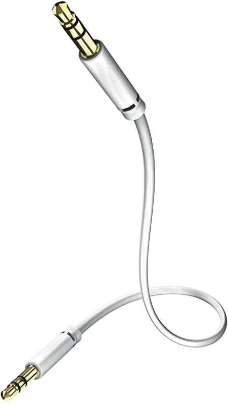 In-akustik Star - Cable de audio para MP3 (clavija de 3,5 mm, 0,75 m), color blanco