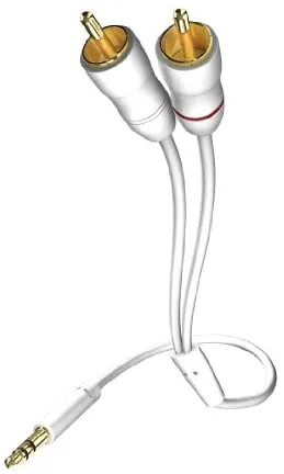 In-akustik 00310003 Star - Cable de audio para MP3 (clavija de 3,5 mm a RCA de 2 clavijas, 3 m), color blanco