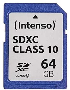 Intenso 3411490 - Tarjeta de memoria SecureDigital de 64 GB (clase 10, SDXC), negro