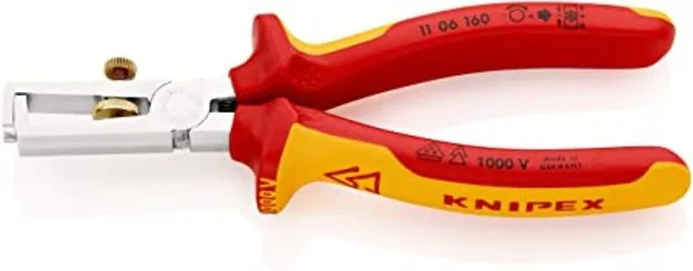 Knipex Alicate pelacables Con muelle de apertura universal cromado, aislados con fundas multicomponentes, según norma VDE 160 mm 11 06 160