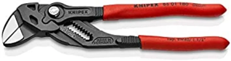 Knipex Tenaza llave alicate y llave en una sola herramienta gris atramentado, recubiertos de plástico 180 mm 86 01 180