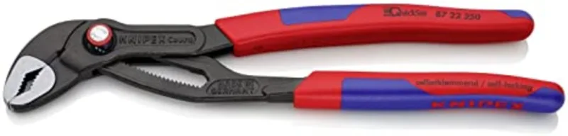 Knipex Cobra® QuickSet Tenaza para bombas de agua gris atramentado, con fundas esbeltas en dos componentes 250 mm 87 22 250