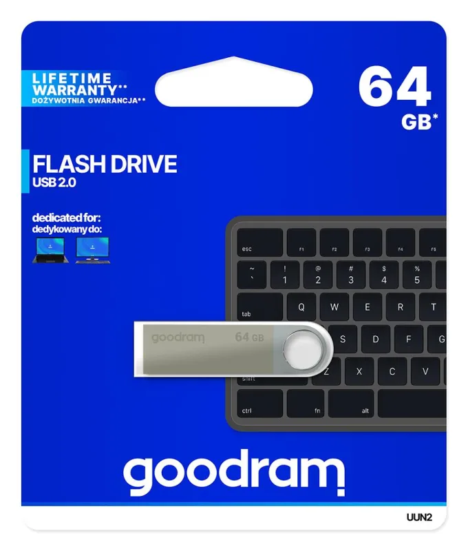 Goodram UUN2 unidad flash USB 64 GB USB tipo A 2.0 Plata