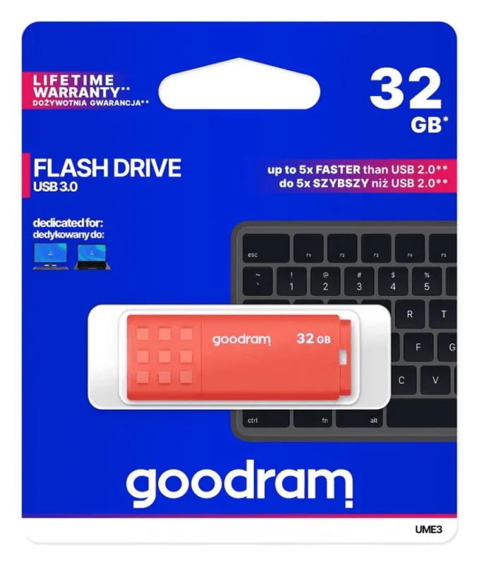 Goodram UME3 unidad flash USB 32 GB USB tipo A 3.2 Gen 1 (3.1 Gen 1) Naranja