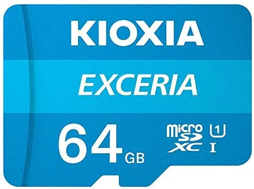 MicroSDXC EXCERIA - Grabación de vídeo KIOXIA Full HD, UHS-I CLASS10, 64 GB, ultra alta velocidad, con adaptador SD dedicado
