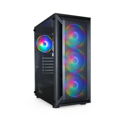 TOOQ TQGCC101-B - RAGNÄROK Caja Semitorre Gaming ATX/MicroATX/Mini-ITX, Cristal Templado, Incluye 4 Ventiladores RGB, Color Negro