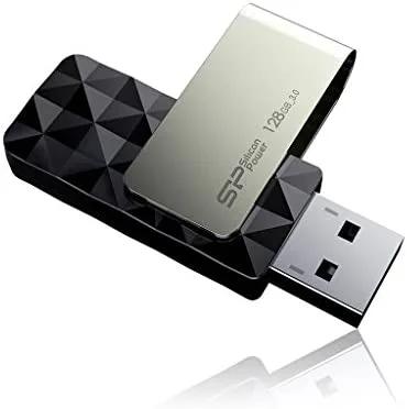 Silicon Power 128 GB Blaze B30 USB 3.0 Unidad Flash giratoria, Negro (SP128GBUF3B30V1K)