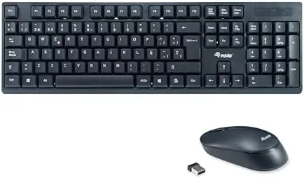 Equip 245221 teclado Ratón incluido RF inalámbrico QWERTY Español Negro
