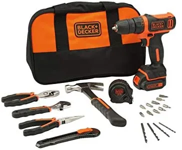 Black & Decker BDCDC18HTSA-QW taladro Llave Negro, Naranja