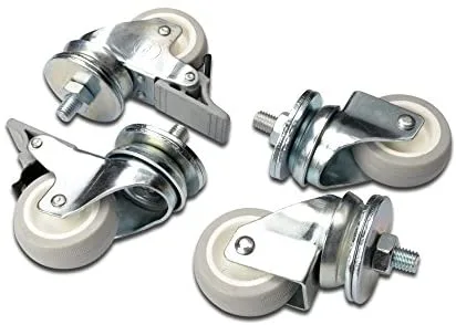 DIGITUS Digitus - Juego de ruedas para carcasa de pared estándar de 19" (4 unidades, 2 bloqueables, giratorias, 250 kg de carga por rollo, material de plástico)