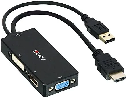 Lindy 38182 adaptador de cable de vídeo 0,15 m Negro